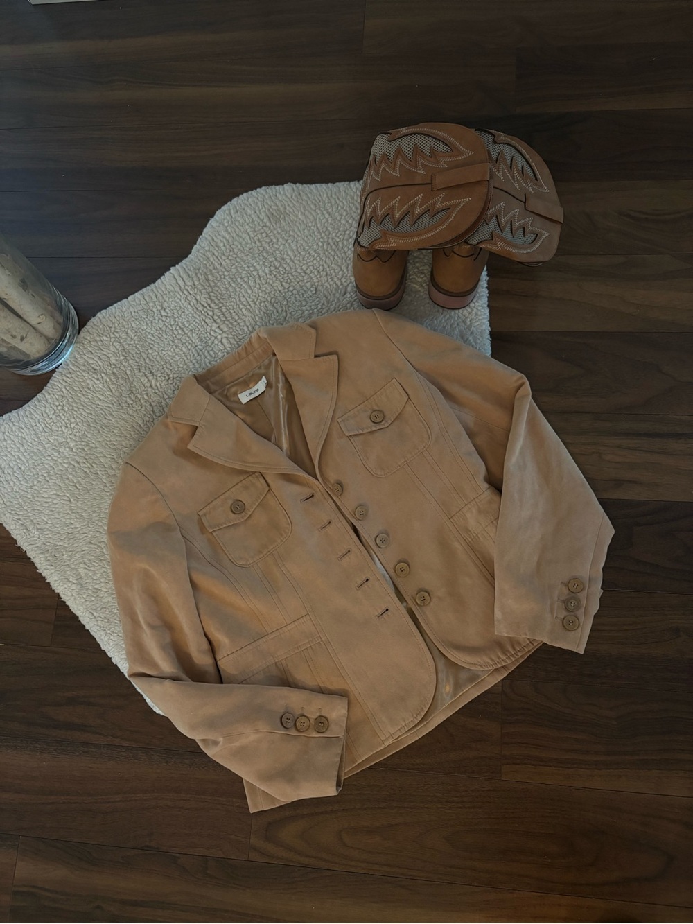 🤎WESTERN TAN SUEDE STYLE BLAZER JACKET